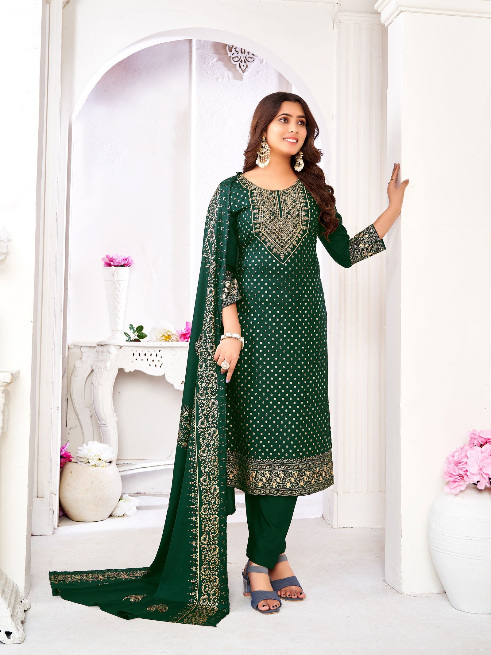 Ankita Vol 2 By Krishna Rayon Foil Printed Kurti With Bottom Dupatta Wholesale Online
